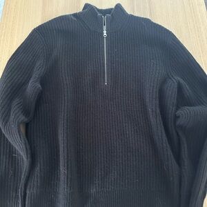 Men’s - Everlane - Merino Half-Zip Sweater - Black - Size Medium